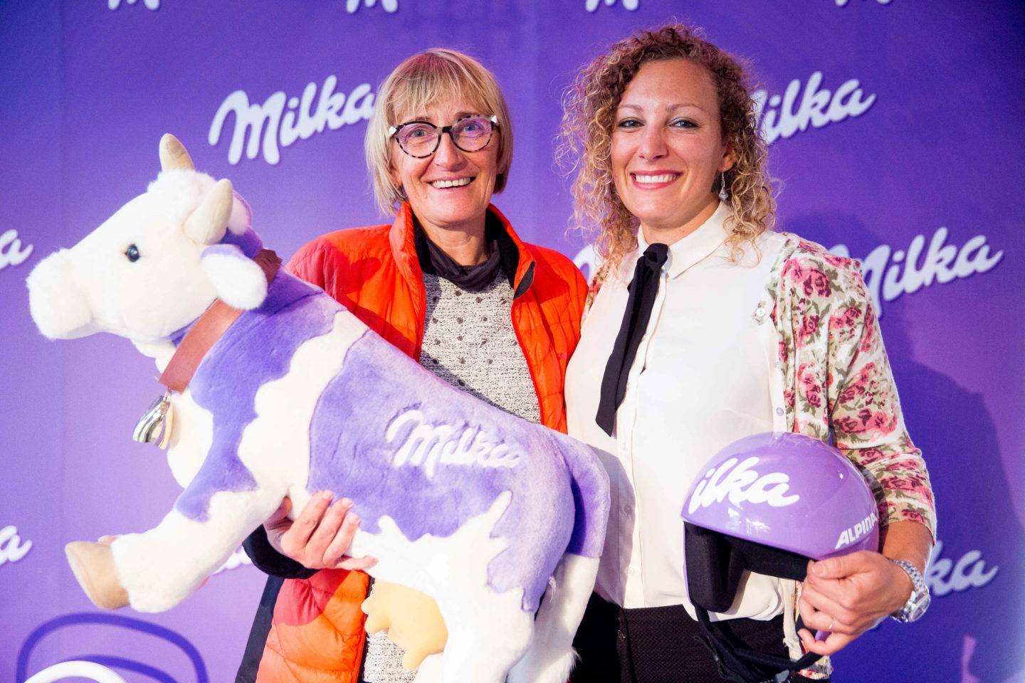 Milka press conference with Tina Maze and Ilka Stuhec